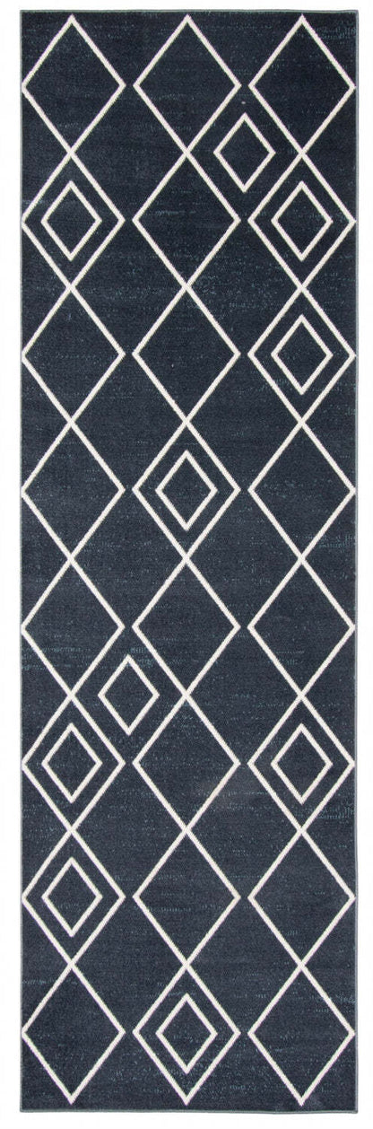 Tapis Kenza bleu lavable en machine - 2'6 x 8'0|Carpette Kenza bleue lavable à la machine - 2 pi 6 po x 8 pi 0 po|D86FTADP
