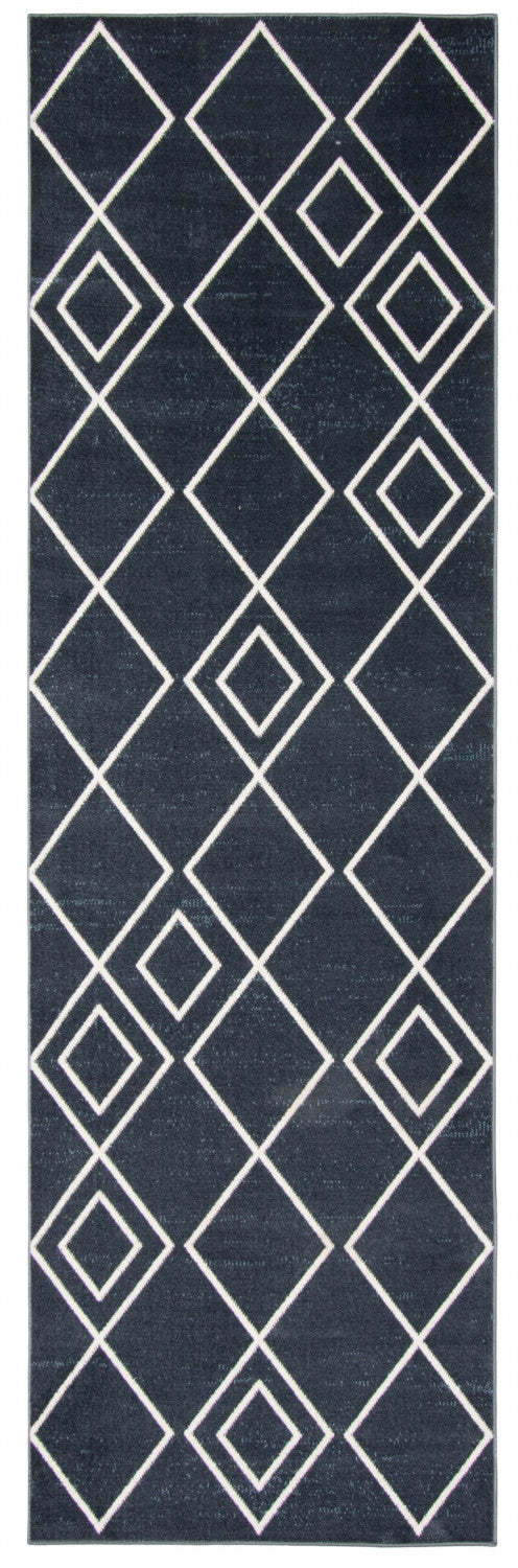Tapis Kenza bleu lavable en machine - 2'6 x 8'0|Carpette Kenza bleue lavable à la machine - 2 pi 6 po x 8 pi 0 po|D86FTADP