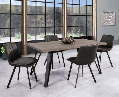 Chaise de salle à manger Kerri, simili cuir anthracite (ensemble de 2) | Chaise De Salle À Manger Kerri En Similicuir Charbon (ensemble De 2)