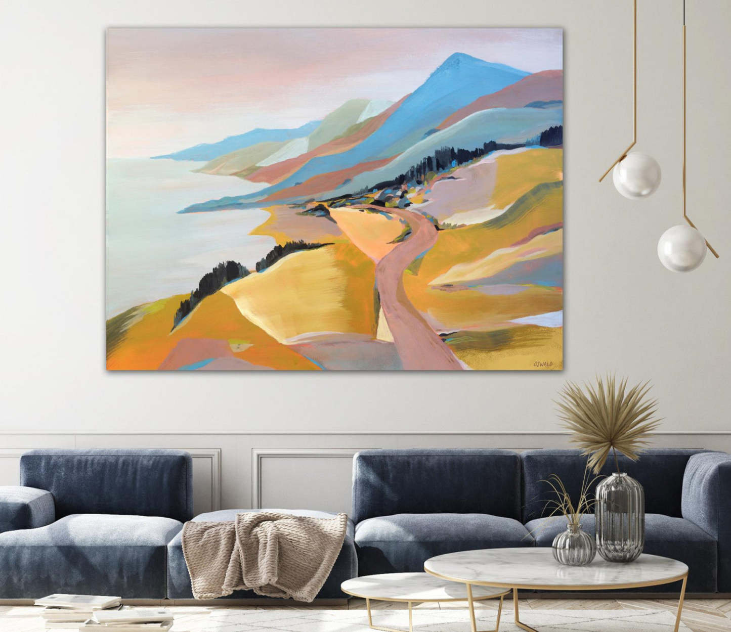 Œuvre d'art murale géante « Monterey To The Sea » 72 x 54