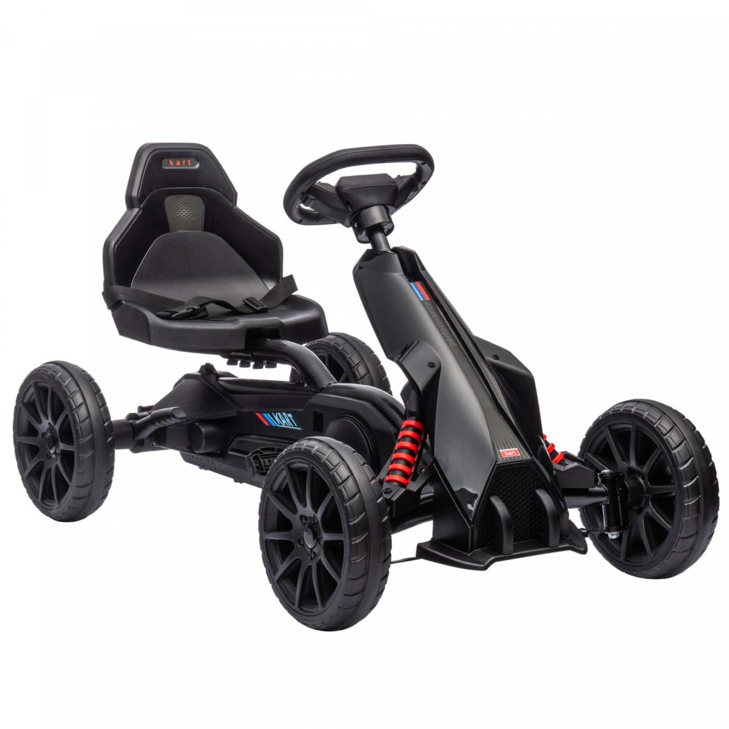 Aosom Go Kart Pour Enfants, Voiture A Pédales Avec Siège réglable, Avant, Arrière, Frein À Main, Abs