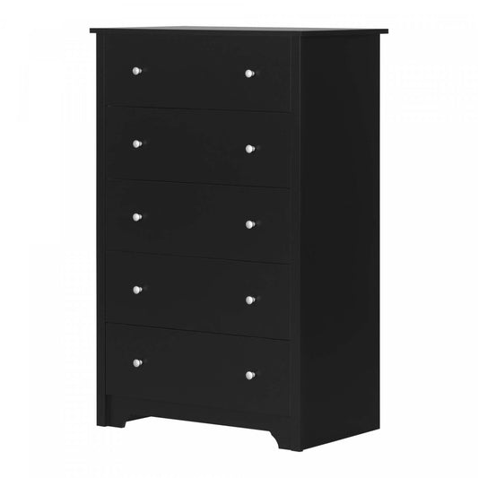 Commode Vito à 5 tiroirs - Noir Pur | Commode Vito 5 Tiroirs - Noir Solide