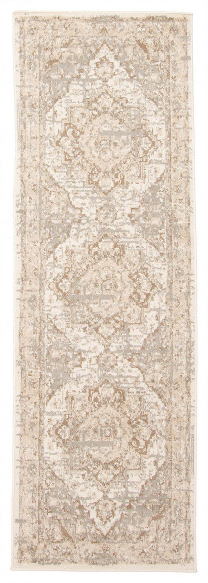 Tapis beige Priya - 2'8 x 8'2|Tapis Priya beige - 2 pi 8 po x 8 pi 2 po