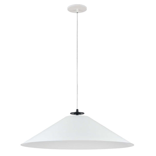 Dainolite Prudence 1 Light Pendant Matte Black Finish Matte White Shade Lamp|Luminaire suspendu Prudence de Dainolite avec abat-jour blanc mat, fini noir mat et 1 ampoule