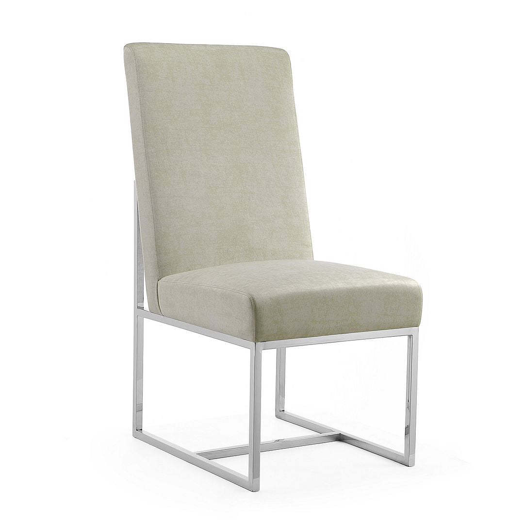Manhattan Comfort Element Velvet Armless Dining Chair - Grey|Chaise de salle à manger sans accoudoirs Element de Manhattan Comfort en velours - grise