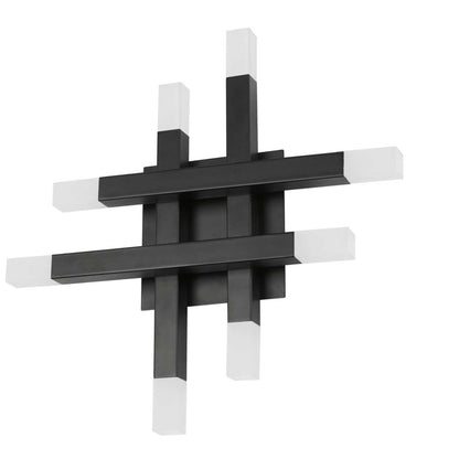 Dainolite Acasia Wall Sconce 24w Matte Black Frosted Acrylique Diffuseur Lampe|Applique murale Acasia de Dainolite en acrylique givré qui diffuse la lumière, avec fini noir mat et ampoule de 24 W