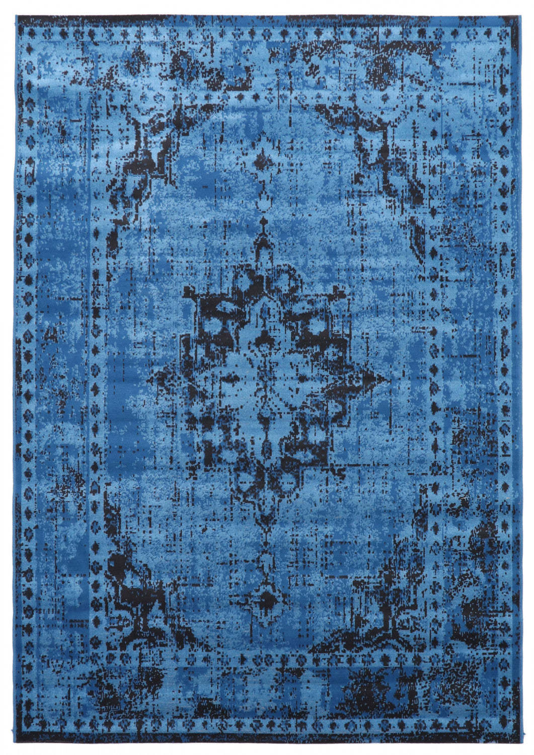 Tapis Chenta Bleu 6'7 x 9'6|Carpette Chenta bleue 6 pi 7 po x 9 pi 6 po|D86FO0EW
