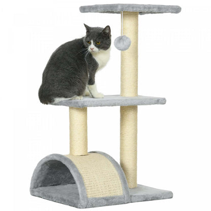 Pawhut Tour D'arbre A Chat Pour Chats D'intérieur, Centre D'activités D'escalade De 72 Cm Avec Griff