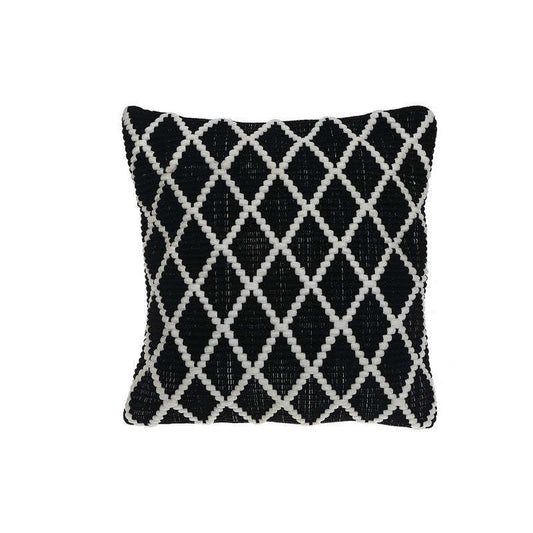 Ribbed Diamond Cushion Black - Set de 2|Coussin tricoté noir à motif de diamants - ensemble de 2