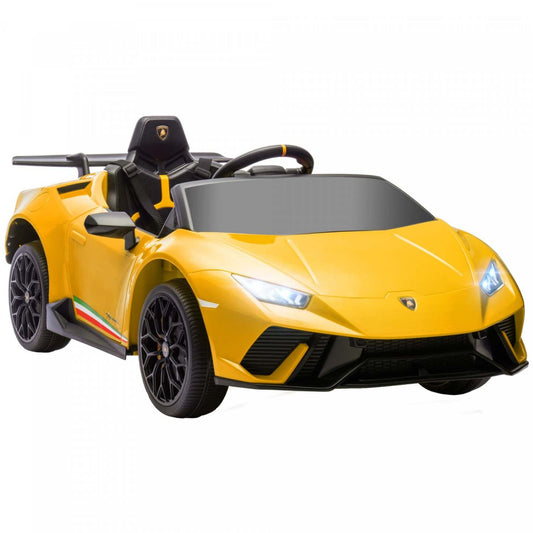 Qaba Voiture Electrique 12v Pour Enfants, Lamborghini Huracan Sous Licence, Voiture Pour Enfants Avec Télécommande