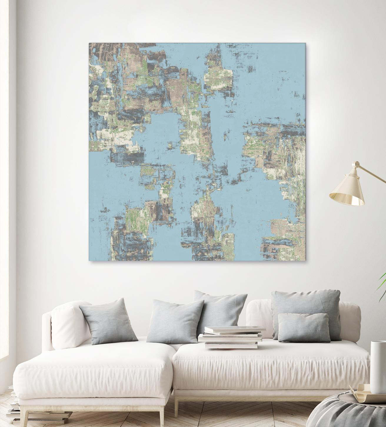 Œuvre d'art murale géante « Memory Block II » 54 x 54