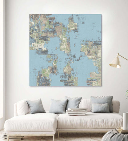 Œuvre d'art murale géante « Memory Block II » 54 x 54