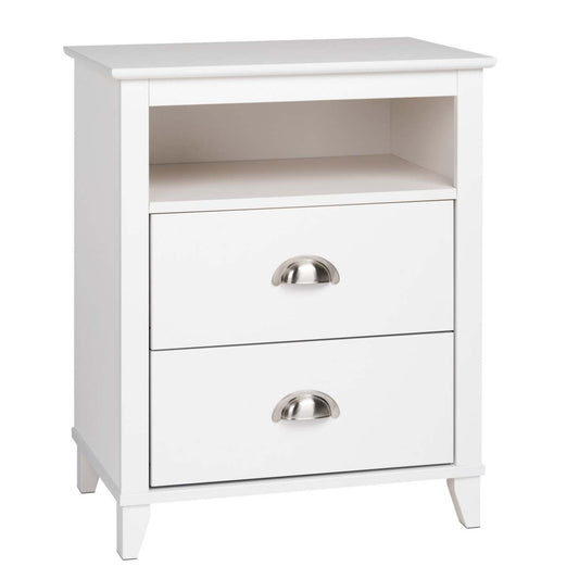 Yaletown 2-Drawer Tall Nightstand - White|Table de nuit haute Yaletown à 2 tiroirs - blanche
