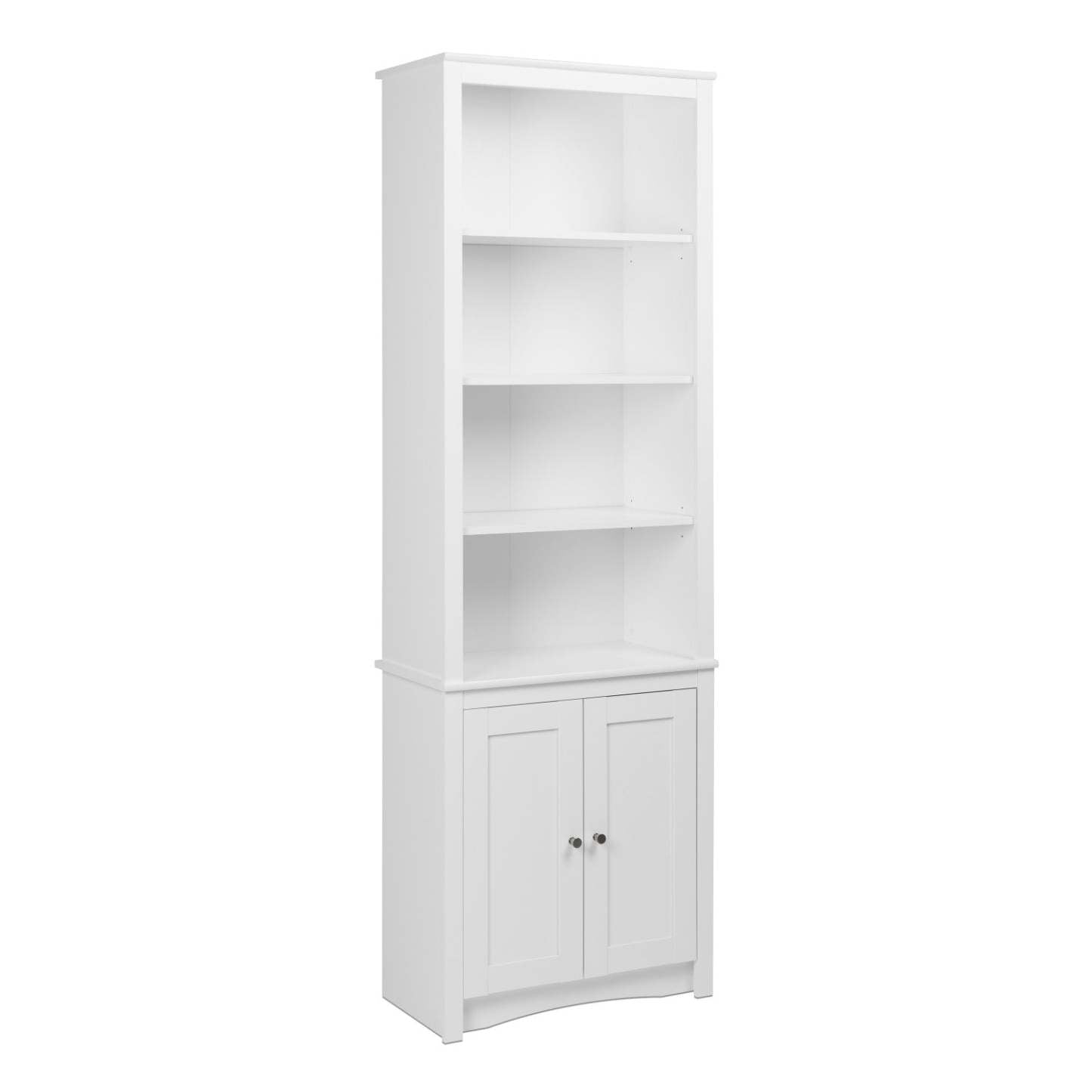Bibliothèque haute avec deux portes Shaker - Blanc|Bibliothèque haute avec 2 portes de style Shaker - blanche