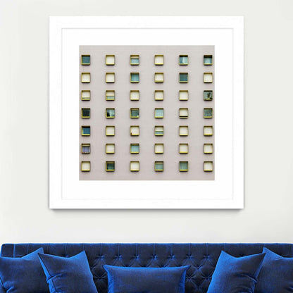 Windows Ii Matted and Framed White 36x36 Wall Art|Œuvre d’art murale encadrée blanche et mate « Windows Ii » 36 x 36