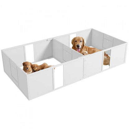 Pawhut Boîte De Mise Bas Pour Chiens Et Chiots, Enclos De Mise Bas Pour Chien, Intérieur Avec Portes