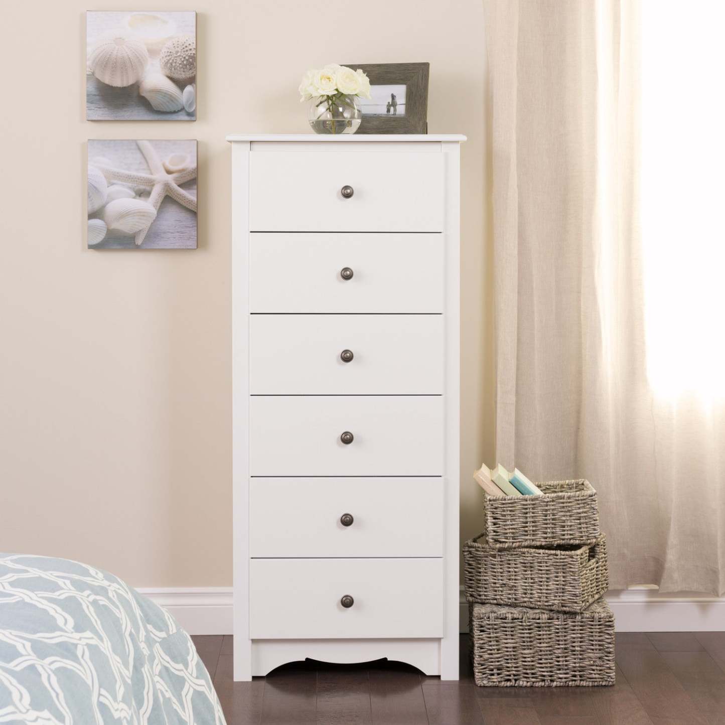 Monterey Tall 6-Drawer Chest - Blanc|Commode verticale haute Monterey à 6 tiroirs - blanche