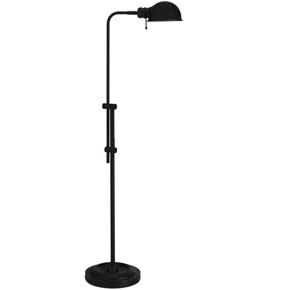 Lampadaire de pharmacie réglable 1 lumière Fedora Dainolite Noir mat|Lampe à pied de pharmacie Fedora réglable de Dainolite avec finition noire mate et 1 ampoule
