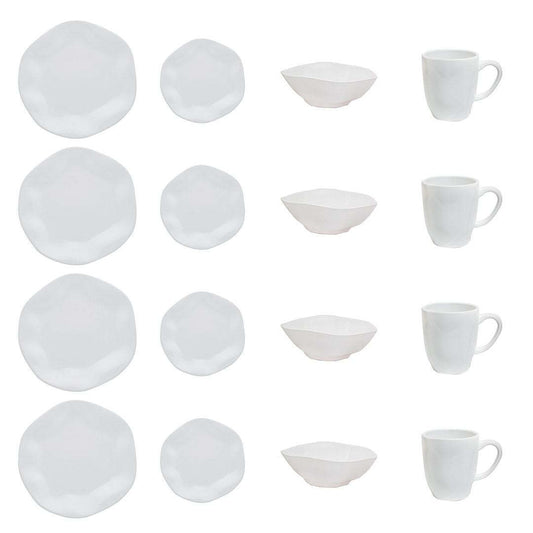 Service de table Ryo 16 pièces - Blanc | Service de vaisselle Ryo 16 pièces - blanc | D87EW3AE