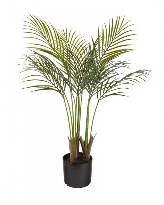 Palmier Areca artificiel 35 intérieur et extérieur en pot noir | Palmier areca artificiel de 35 po pour l'intérieur et l'extérieur en pot noir | D10HSOQB