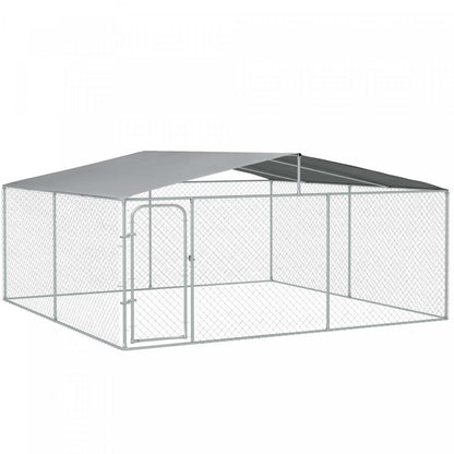 Pawhut Niche D'exterieur Pour Chien Avec Toit, Verrou En Acier, Parois En Maille Pour Jardin &amp; Patio, 15.1|Pawhut Niche D'exterieur Pour Chien Robuste Avec Acier Galvanise, Verrouillage Securise, Parois Late