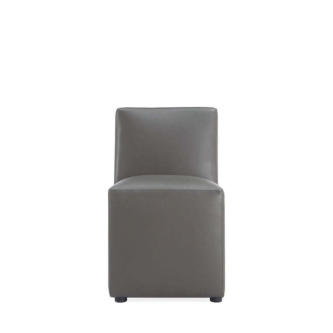 Manhattan Comfort Anna Modern Square Faux Leather Dining Chair - Pewter|Chaise de salle à manger carrée et moderne Anna de Manhattan Comfort en similicuir - étain