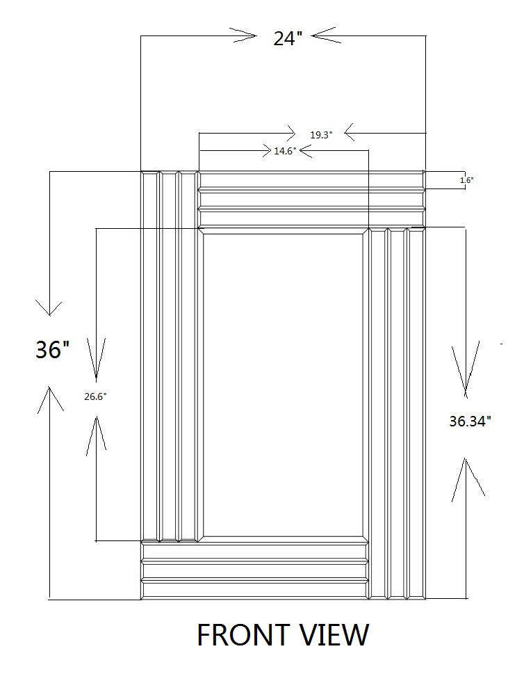 Grottes 36 Miroir | Miroir Caves de 36 po