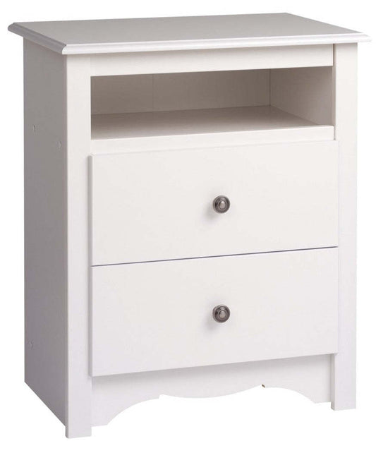 Monterey Tall 2-Drawer Nightstand - Blanc|Table de nuit haute Monterey à 2 tiroirs - blanche