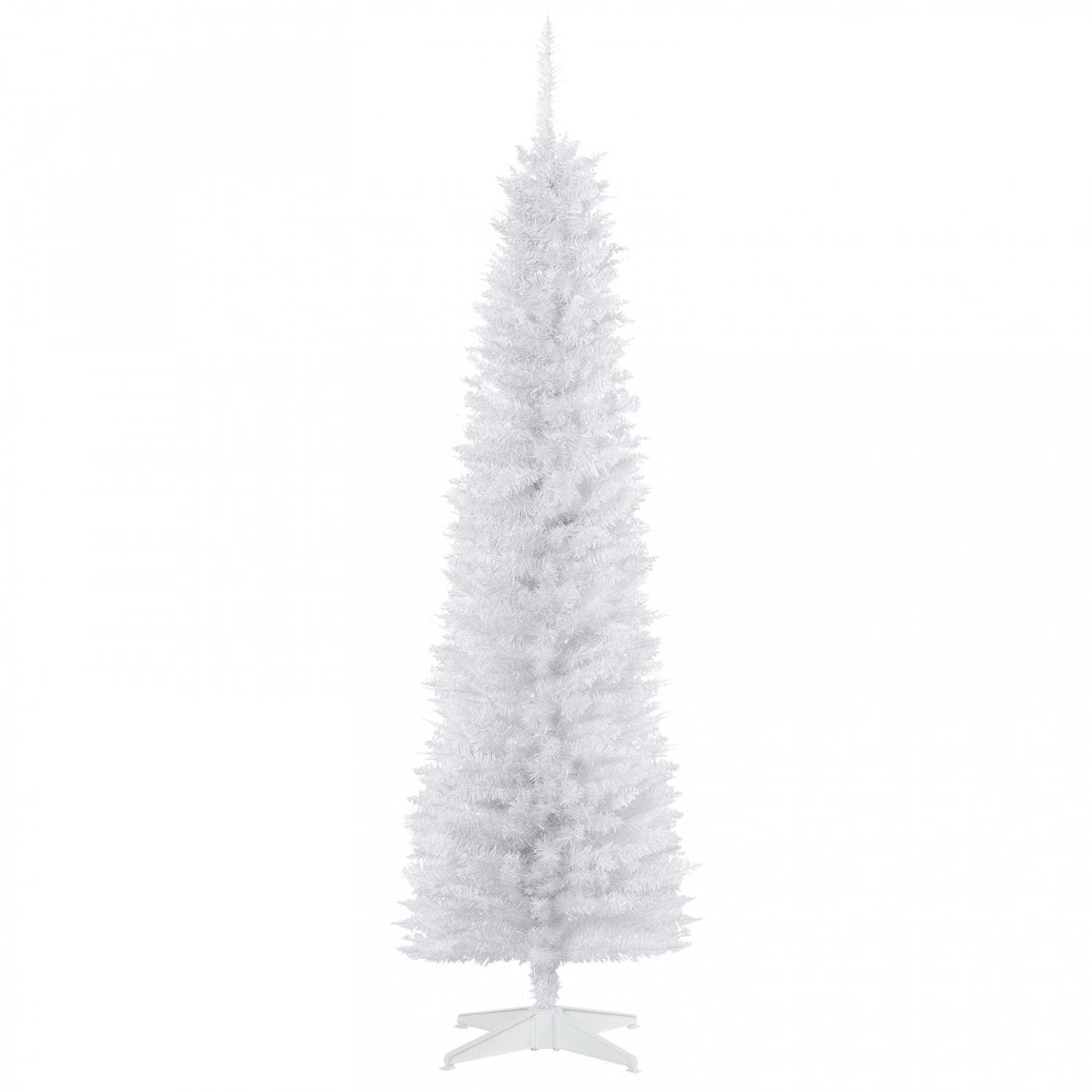 Homcom 6ft Pencil Artificial Christmas Tree With 390 Branches|Homcom Arbre De Noël Artificiel En Forme De Crayon De 6 Pieds Avec 390 Branches