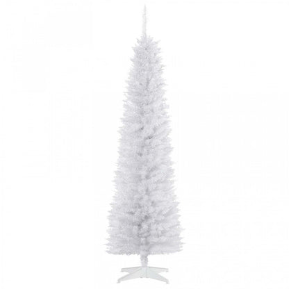 Homcom 6ft Pencil Artificial Christmas Tree With 390 Branches|Homcom Arbre De Noël Artificiel En Forme De Crayon De 6 Pieds Avec 390 Branches