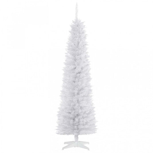 Homcom 6ft Pencil Artificial Christmas Tree With 390 Branches|Homcom Arbre De Noël Artificiel En Forme De Crayon De 6 Pieds Avec 390 Branches