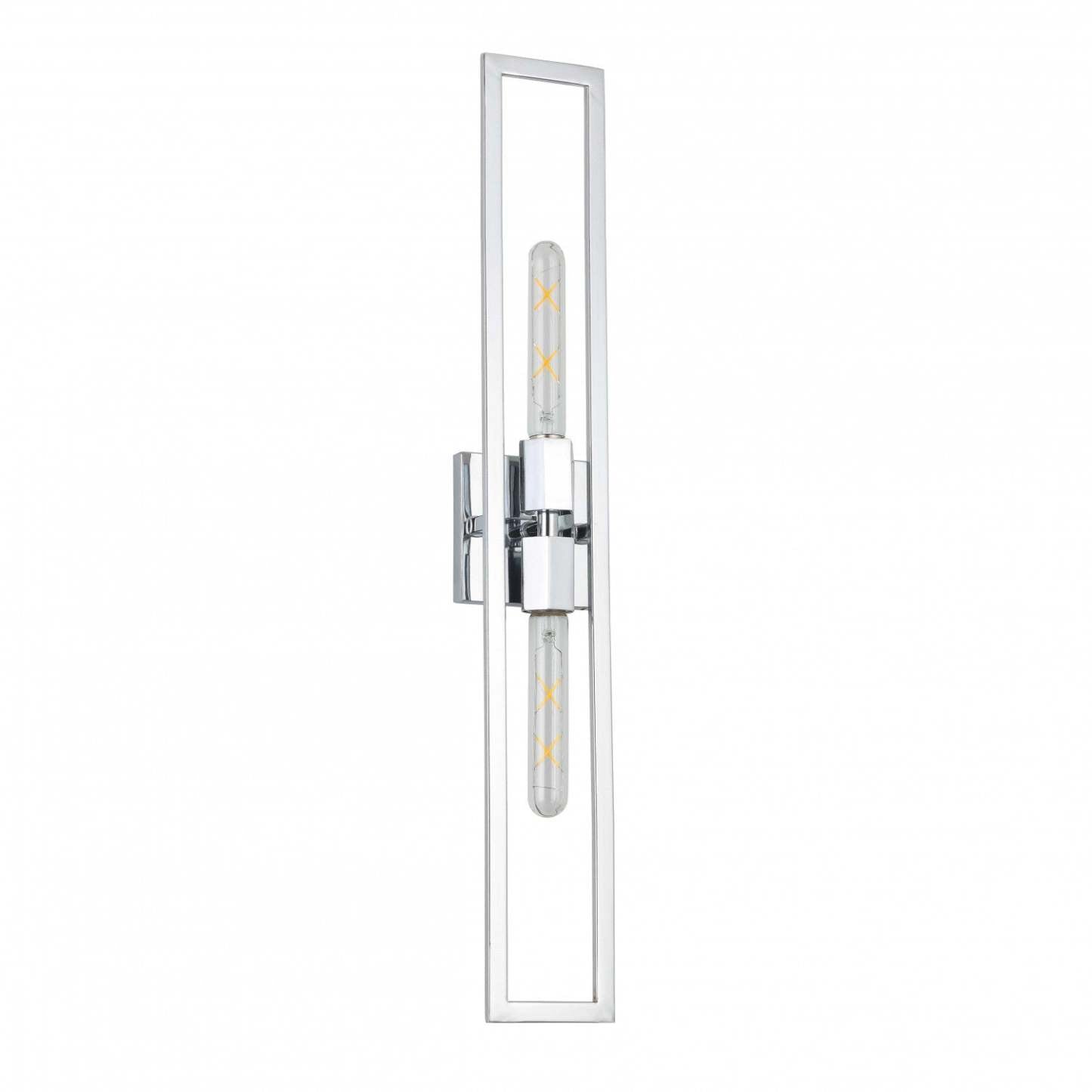 Dainolite Wisteria 2 Light Wall Sconce Tall Polished Chrome Lamp|Grande applique murale Wisteria de Dainolite avec fini chromé poli et 2 ampoules