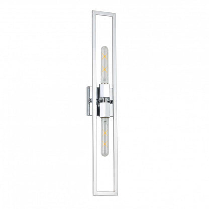 Dainolite Wisteria 2 Light Wall Sconce Tall Polished Chrome Lamp|Grande applique murale Wisteria de Dainolite avec fini chromé poli et 2 ampoules