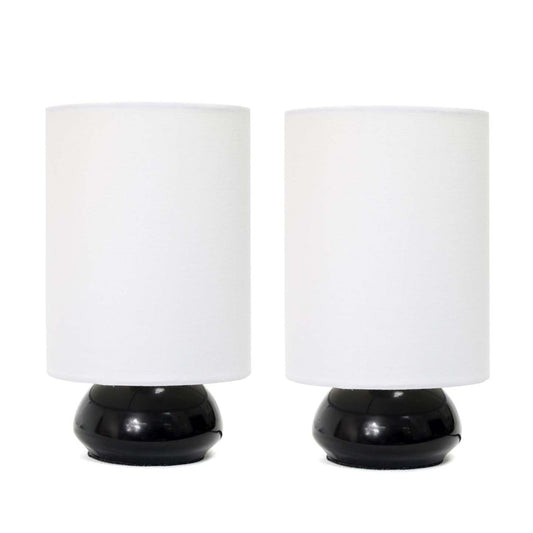 Simple Designs Gemini Colors 2-piece Mini Touch Table Lamp Set - Noir|Ensemble de 2 mini lampes de table tactiles Gemini Colors de Simple Designs - noir