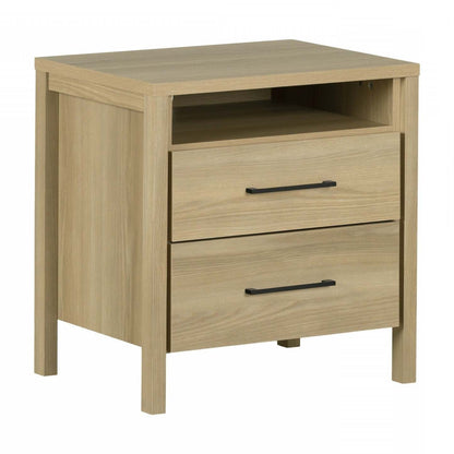 Gravity 2-Drawer Nightstand - Frêne naturel|Table de nuit Gravity à 2 tiroirs - frêne naturel