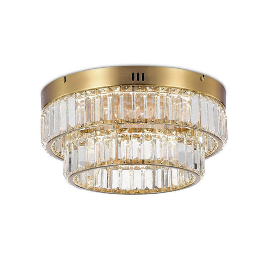 Stella Two-Tier LED Brushed Brass Flush Mount|Plafonnier affleuré à 2 niveaux Stella laiton brossé à DEL|D06HSUFS