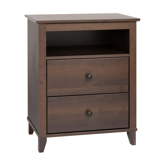 Yaletown 2-Drawer Tall Nightstand - Espresso|Table de nuit haute Yaletown à 2 tiroirs - espresso