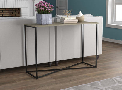 Table console 44" - Taupe foncé avec base en métal noir | Console de 44 po - taupe foncé avec base en métal noir