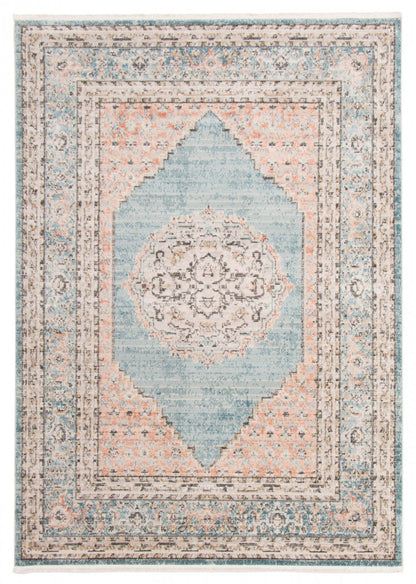 Tapis Zarita Bleu 6'7 X 9'6 Tapis|Carpette Zarita bleue 6 pi 7 po x 9 pi 6 po|D86FSMZU