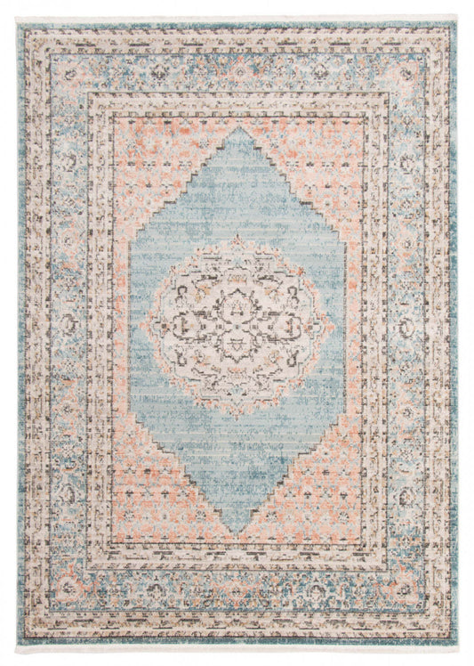 Tapis Zarita Bleu 6'7 X 9'6 Tapis|Carpette Zarita bleue 6 pi 7 po x 9 pi 6 po|D86FSMZU