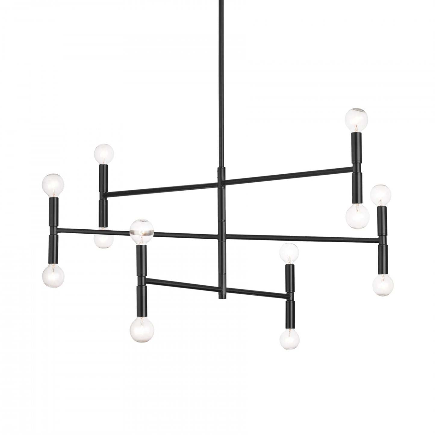 Dainolite Ava 12 Light Chandelier Medium Matte Black Lamp|Lustre moyen Ava de Dainolite avec fini noir mat et 12 ampoules