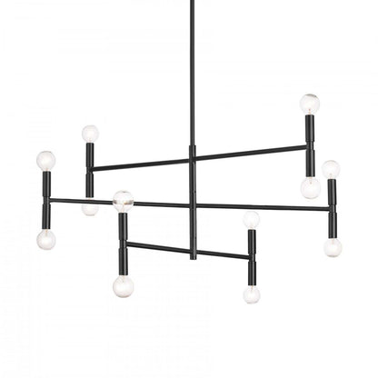 Dainolite Ava 12 Light Chandelier Medium Matte Black Lamp|Lustre moyen Ava de Dainolite avec fini noir mat et 12 ampoules
