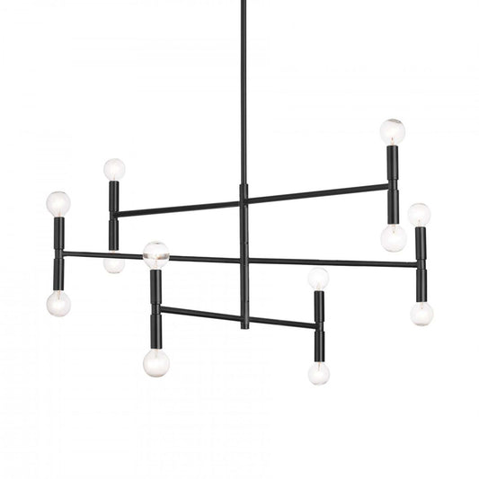 Dainolite Ava 12 Light Chandelier Medium Matte Black Lamp|Lustre moyen Ava de Dainolite avec fini noir mat et 12 ampoules