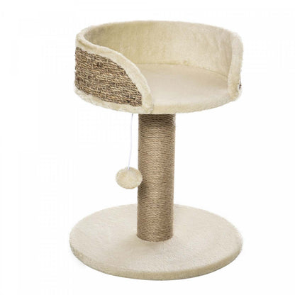 Pawhut Petit Arbre À Chat Avec Griffoir, Perchoir, Boule De Jouet, Tour De Chat Pour Chats D'intérieur - 16 X 16 X