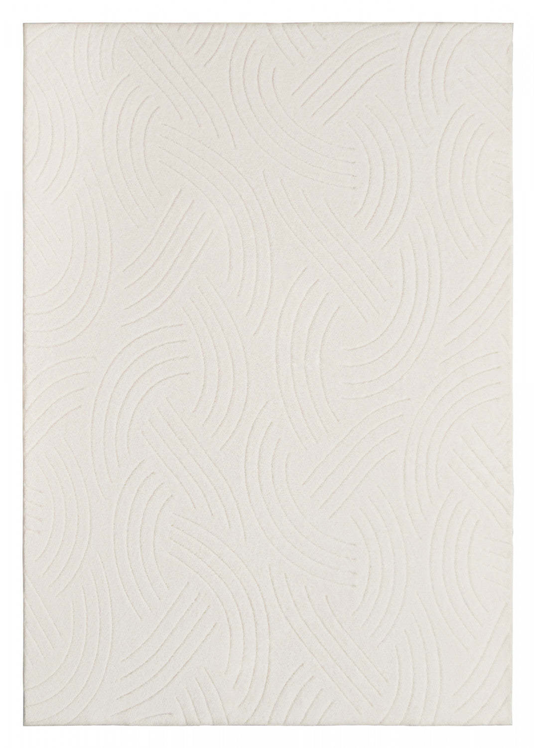 Velvet Crescent Cream Washable Shag Area Rug 5'x7' Indoor Area Rug | Tapis A Poils Longs Lavable En Velours Crème Crescent 5'x7'