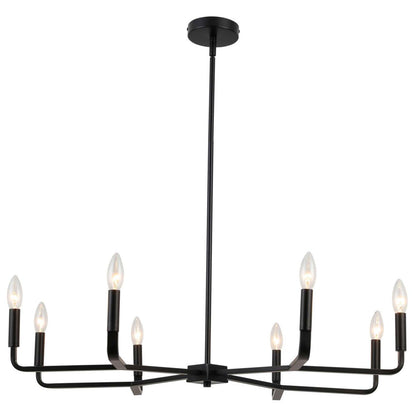 Dainolite Colette 8 Light Chandelier Matte Black Lamp|Lustre Colette de Dainolite avec fini noir mat et 8 ampoules