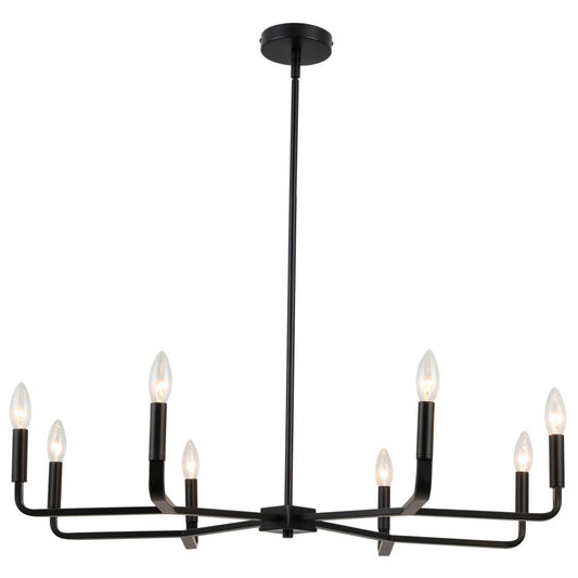 Dainolite Colette 8 Light Chandelier Matte Black Lamp|Lustre Colette de Dainolite avec fini noir mat et 8 ampoules
