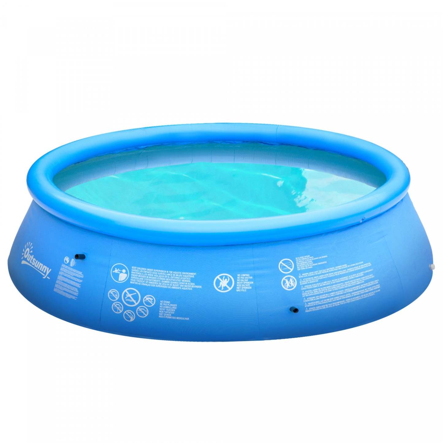 Outsunny Piscine Gonflable Taille Familiale Piscine Ronde Gonflable Avec Pompe Manuelle Pour K|Outsunny Piscine Gonflable Familiale 104 X 30 Avec Pompe Manuelle Pour Enfants, Adultes, Extérieur