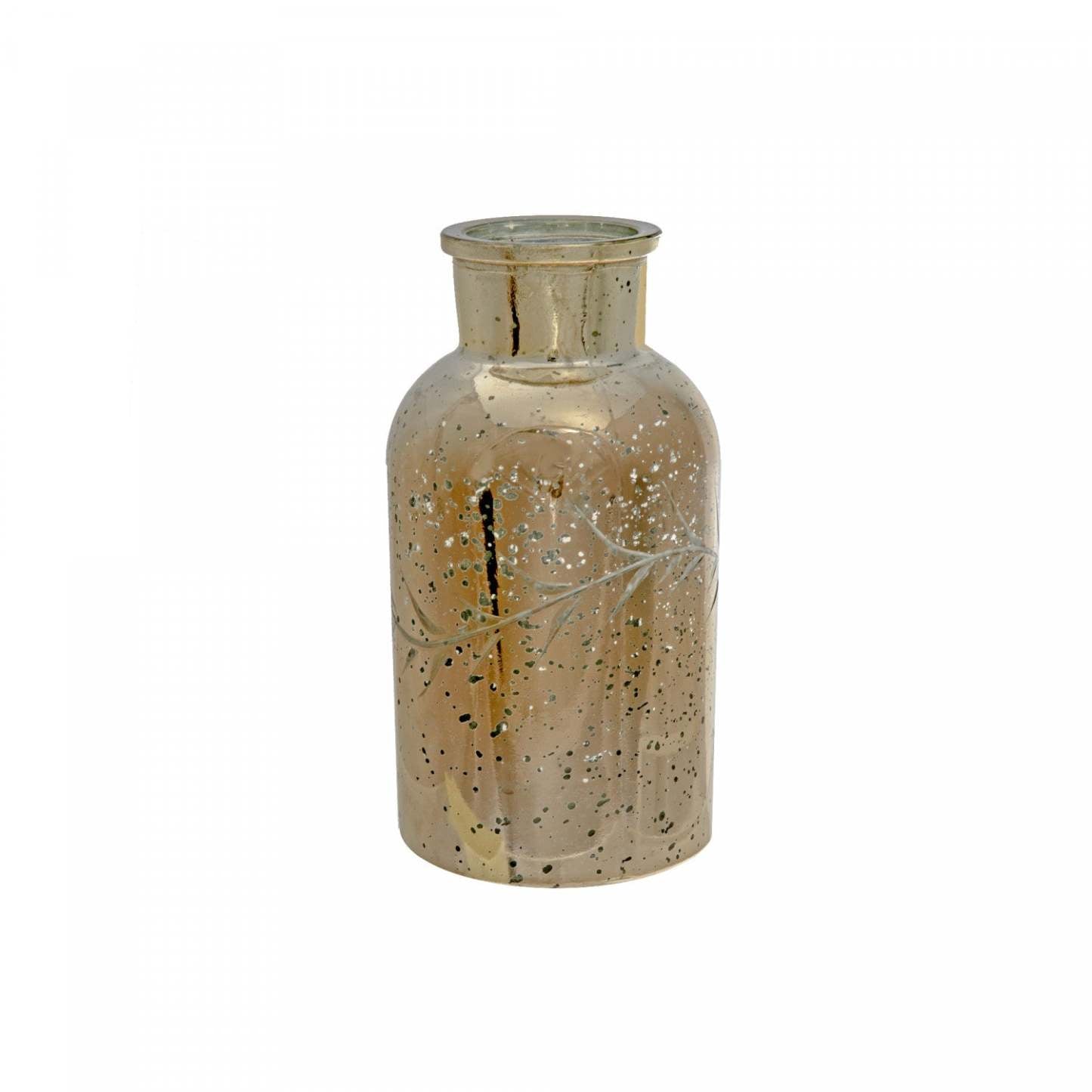 Vase bouteille en forme de couronne de vigne en or moucheté - Ensemble de 3|Vase en forme de bouteille doré tacheté orné d'une couronne de vigne - ensemble de 3