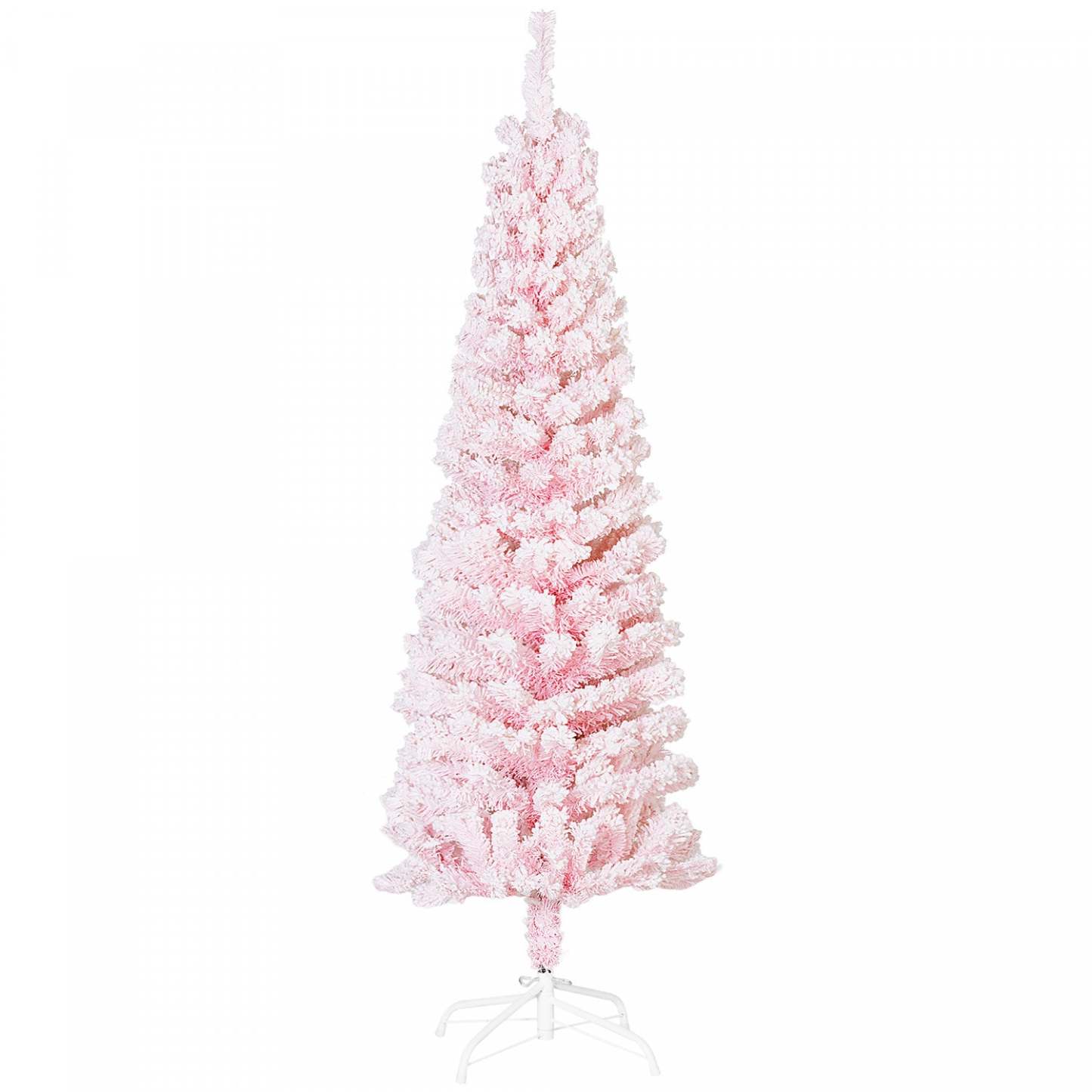Homcom Arbre De Noël Artificiel Fin Floqué De Neige Artificielle 5pi